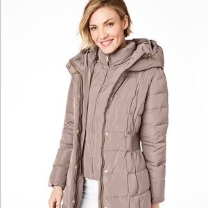 Cole Haan Signature 40" Taffeta Down Coat Taupe